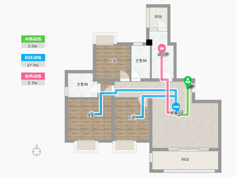 四川省-成都市-SM锦悦123m²-91.79-户型库-动静线