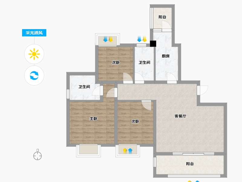 四川省-成都市-SM锦悦123m²-91.79-户型库-采光通风