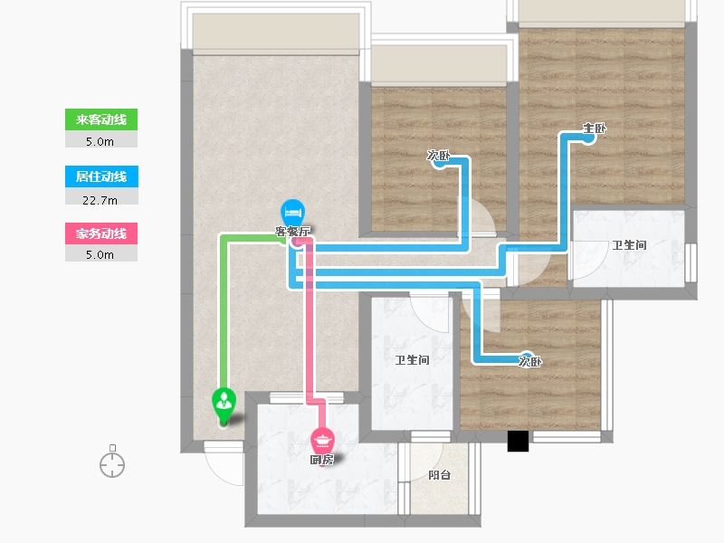 四川省-成都市-首创天禧682号楼98m²-73.55-户型库-动静线