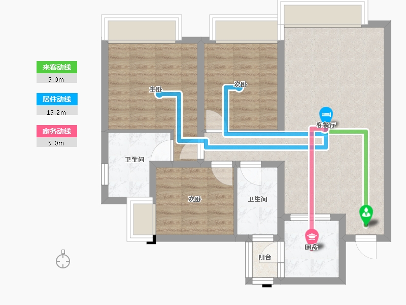 四川省-成都市-蓉府尚座104m²-74.35-户型库-动静线