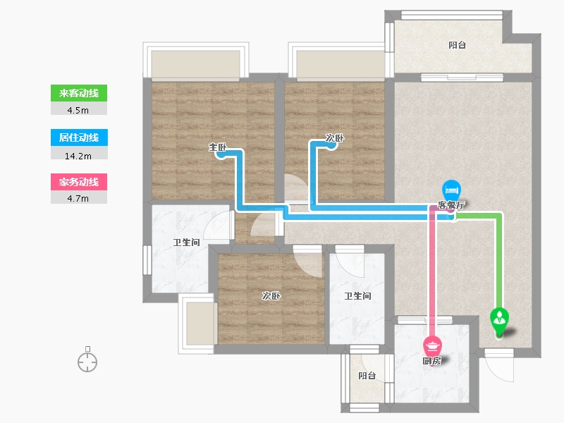 四川省-成都市-蓉府尚座105m²-77.79-户型库-动静线