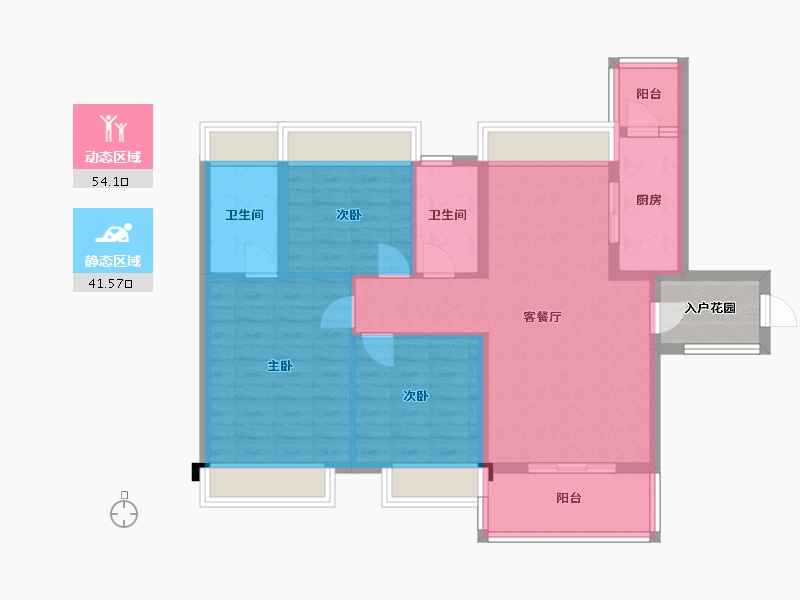 四川省-成都市-蓉府尚座116m²-89.67-户型库-动静分区