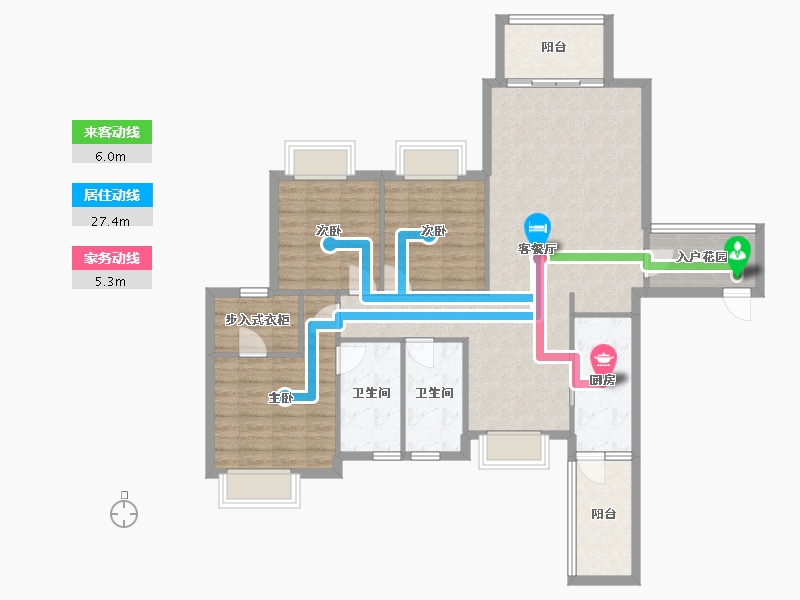 四川省-成都市-太阳公元大厦二期5号楼141m²-107.91-户型库-动静线