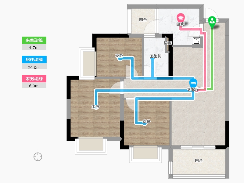 四川省-成都市-同森锦逸名邸93m²-68.53-户型库-动静线