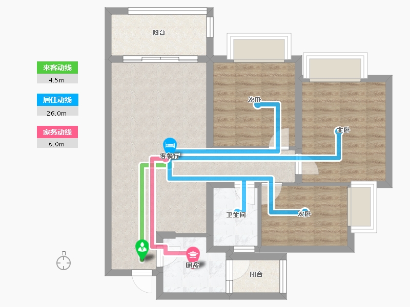 四川省-成都市-同森锦逸名邸1栋92m²-73.60-户型库-动静线