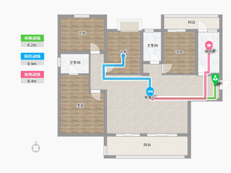 四川省-成都市-铁投紫瑞府154m²-116.16-户型库-动静线