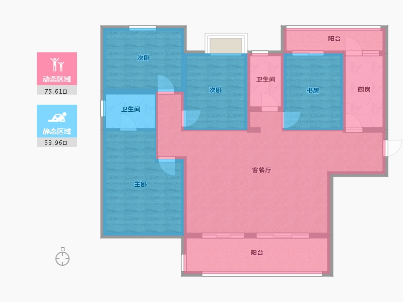 四川省-成都市-铁投紫瑞府154m²-116.16-户型库-动静分区