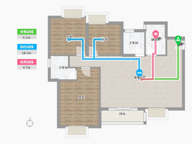 四川省-成都市-同森锦逸名邸1栋111m²-88.80-户型库-动静线