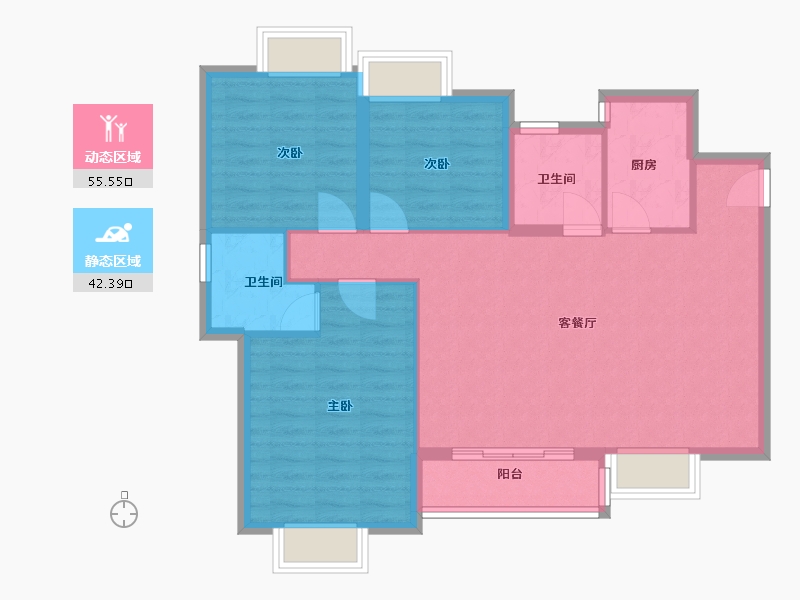 四川省-成都市-同森锦逸名邸1栋111m²-88.80-户型库-动静分区