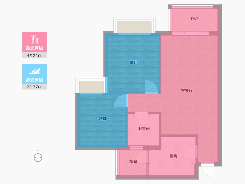 四川省-成都市-同森锦逸名邸1栋80m²-61.20-户型库-动静分区