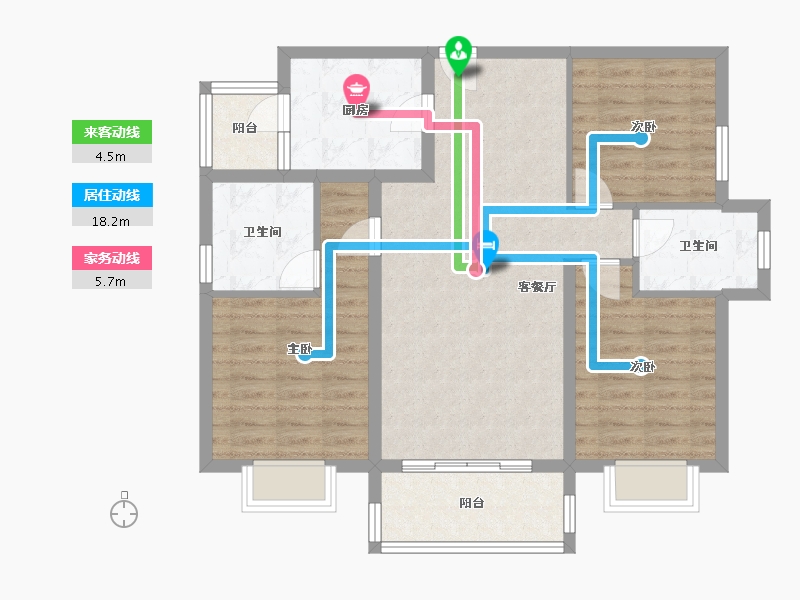 四川省-成都市-同森锦逸名邸1栋112m²-89.60-户型库-动静线