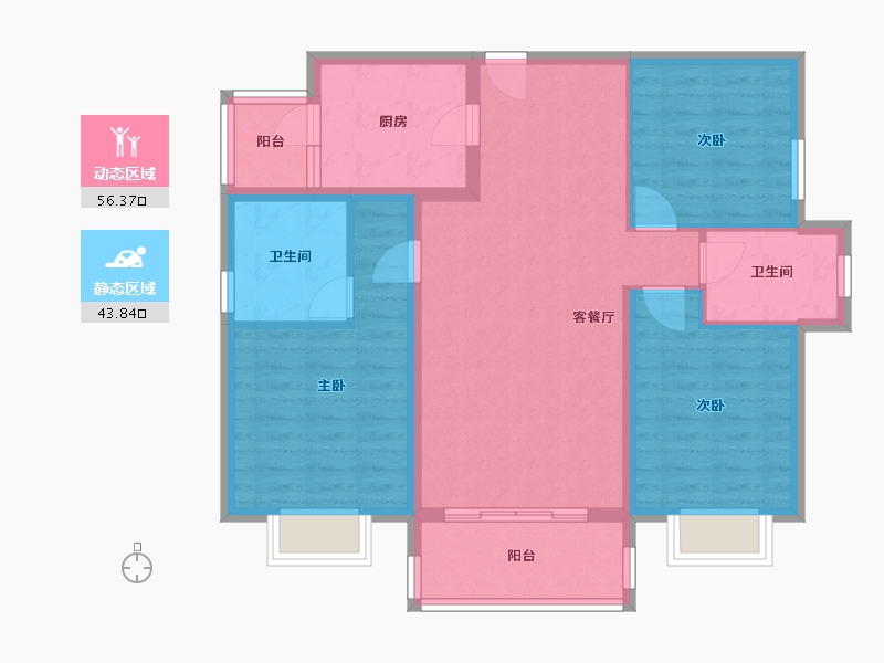 四川省-成都市-同森锦逸名邸1栋112m²-89.60-户型库-动静分区