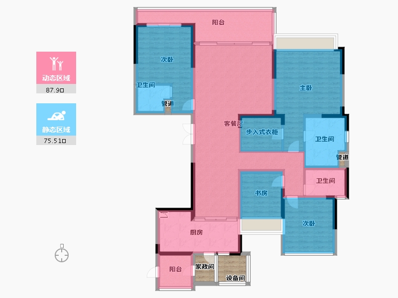 四川省-成都市-德商迎晖天玺190m²-151.99-户型库-动静分区