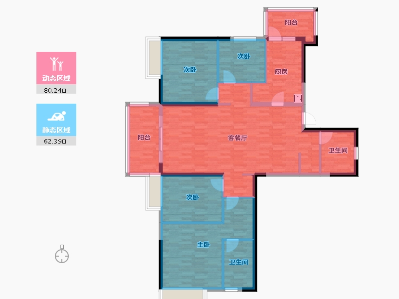 黑龙江省-哈尔滨市-恒大御府-128.89-户型库-动静分区