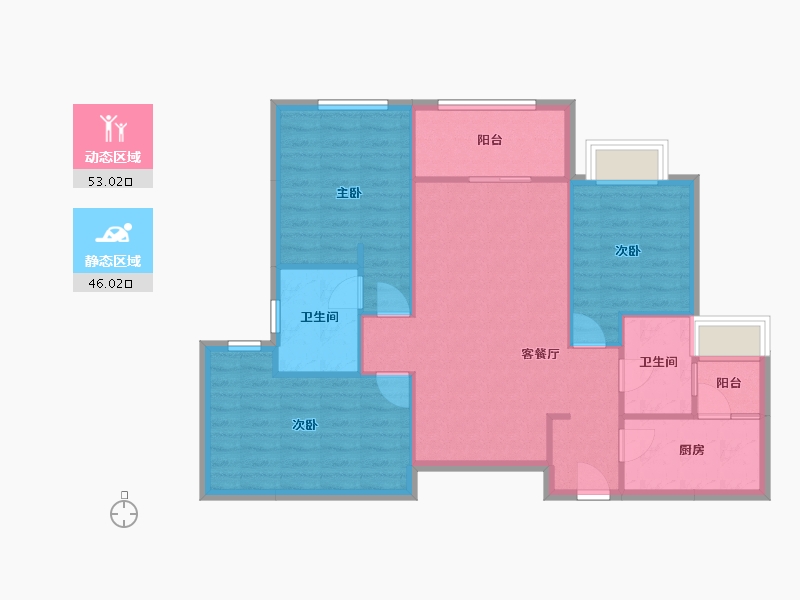 四川省-成都市-新景璟誉府新景璟歆府5号楼113m²-89.99-户型库-动静分区