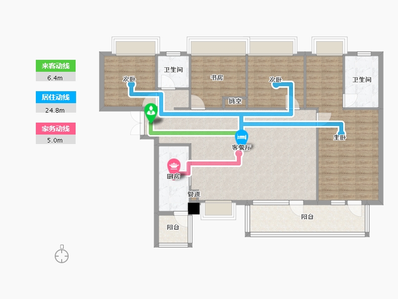 四川省-成都市-朗诗上林熙华府160m²-122.36-户型库-动静线