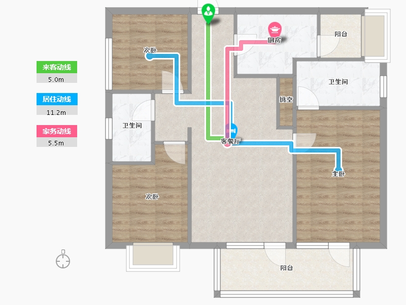 四川省-成都市-朗诗上林熙华府116m²-87.61-户型库-动静线