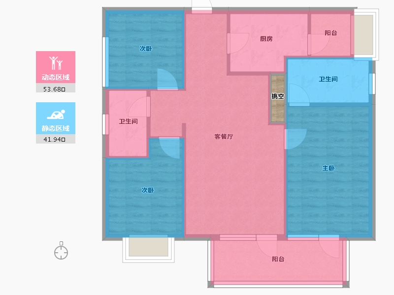 四川省-成都市-朗诗上林熙华府116m²-87.61-户型库-动静分区