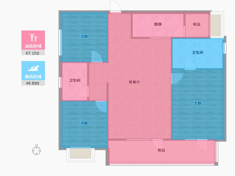 四川省-成都市-朗诗上林熙华府135m²-106.74-户型库-动静分区