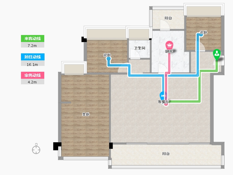 四川省-成都市-珑悦锦云花园3号楼,4号楼,9号楼,12号楼148m²-118.40-户型库-动静线