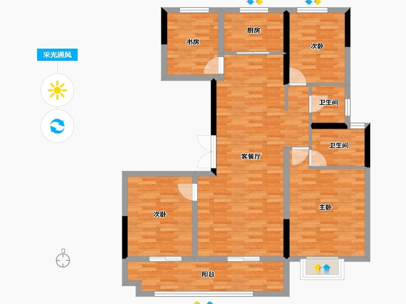 陕西省-榆林市-中梁首府-98.26-户型库-采光通风