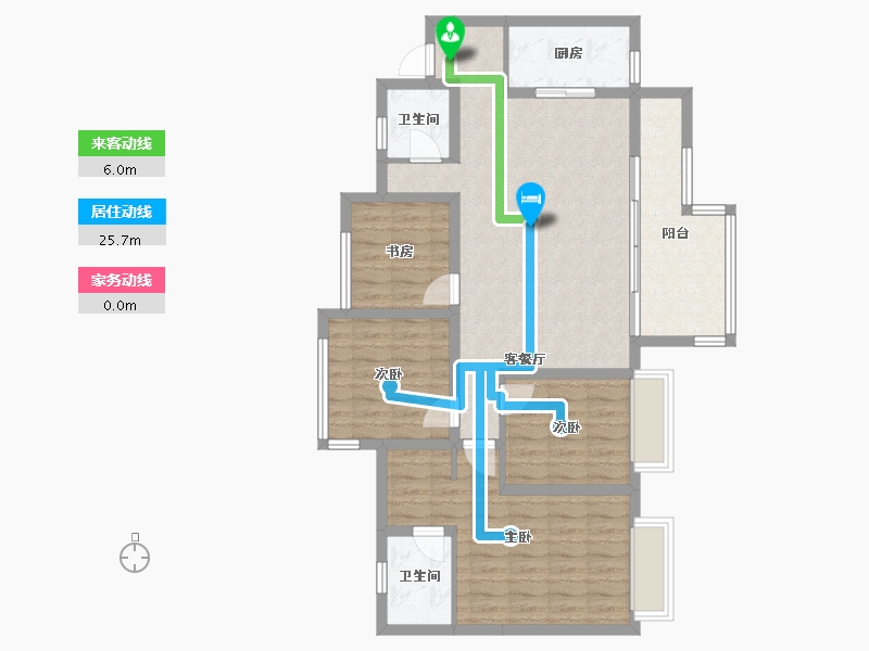 四川省-成都市-青秀阅山126m²-100.62-户型库-动静线