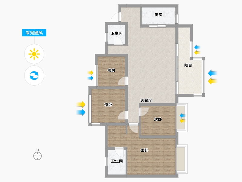 四川省-成都市-青秀阅山126m²-100.62-户型库-采光通风