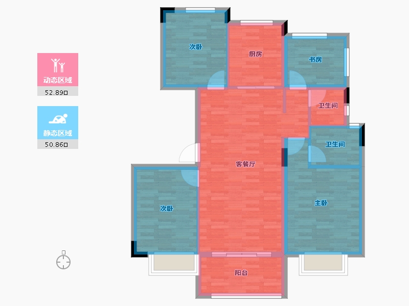 广西壮族自治区-柳州市-中梁百悦-93.62-户型库-动静分区