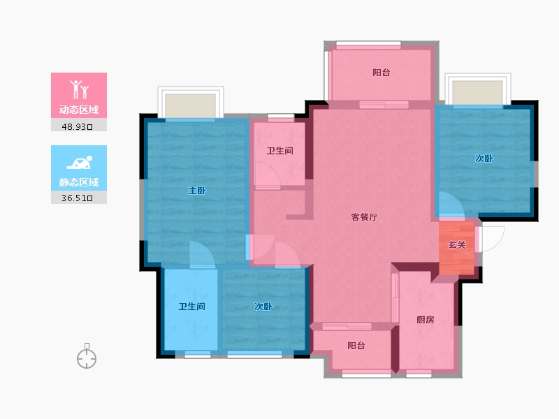 四川省-成都市-新城金樾府邸-75.20-户型库-动静分区