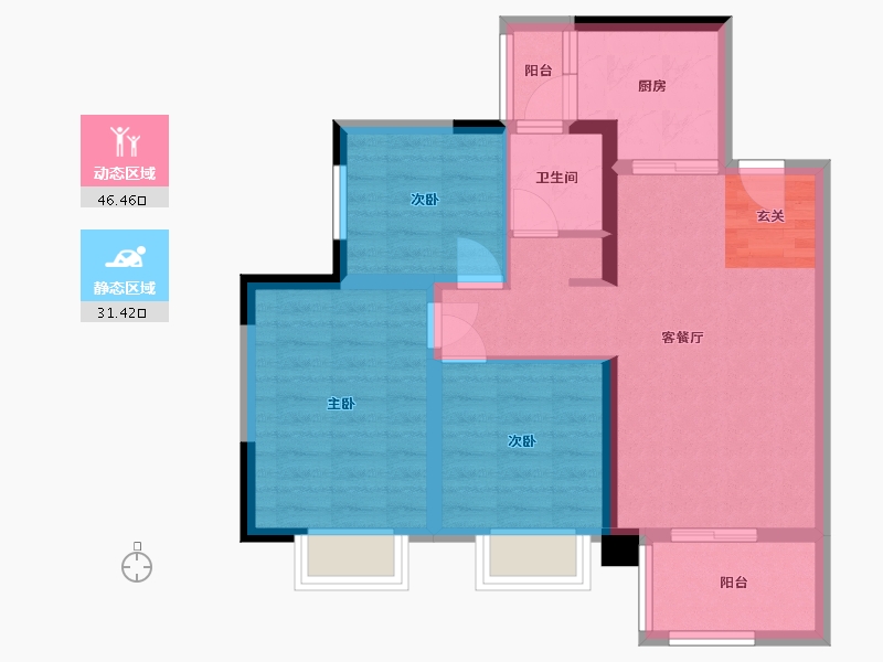 四川省-成都市-新城金樾府邸-68.81-户型库-动静分区