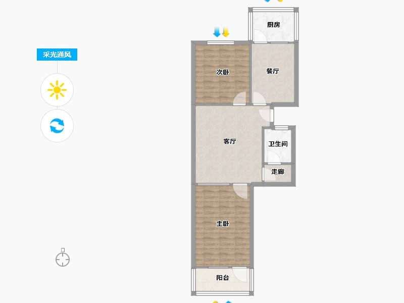 山东省-济南市-西苑小区-76.00-户型库-采光通风