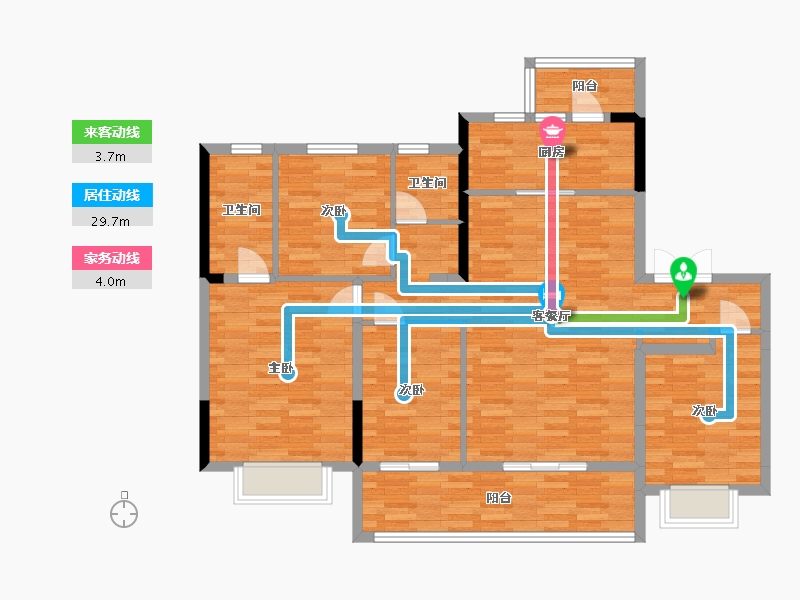 四川省-成都市-旭辉江山和鸣建面143m2-114.95-户型库-动静线