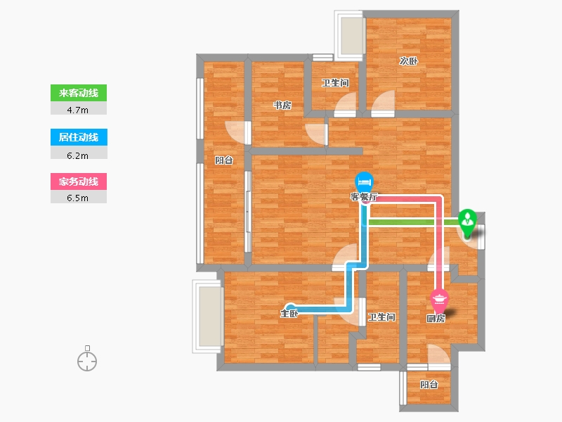 四川省-成都市-云上观邸1号楼建面114m2-89.07-户型库-动静线