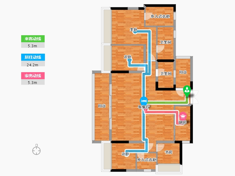 四川省-成都市-中南樾府33号楼,34号楼建面138m2-127.50-户型库-动静线