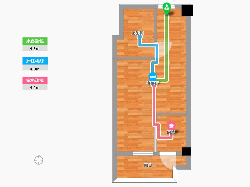 四川省-成都市-麓山国际社区悦庭Z地块3组团1号楼,Z地块3组团2号楼建面47m2-36.07-户型库-动静线