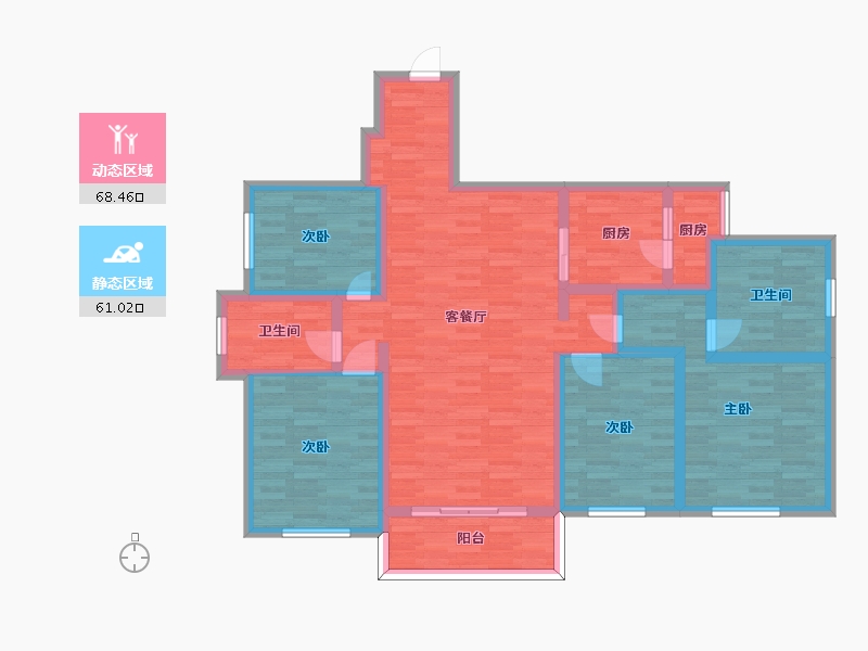 四川省-成都市-保利天空之城建面138m2-114.64-户型库-动静分区