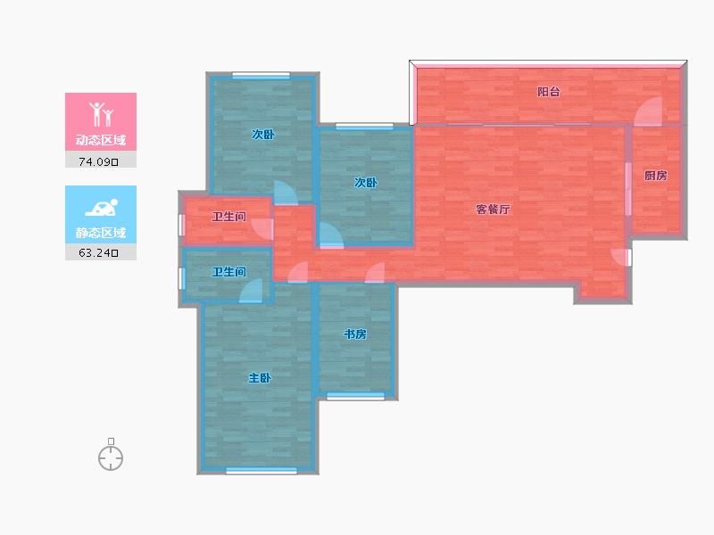 四川省-成都市-保利天空之城建面140m2-124.77-户型库-动静分区