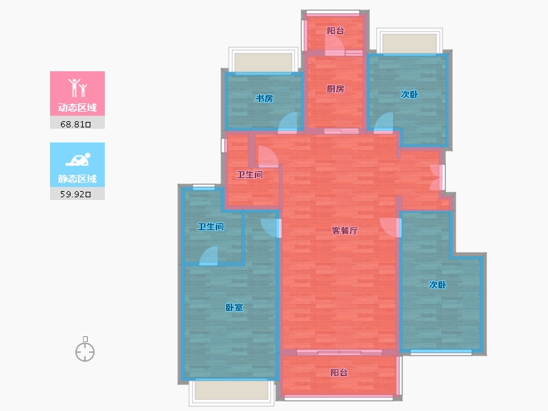 四川省-成都市-保利天空之城保利泊苑1号地块10号楼,保利泊苑1号地块14号楼建面143m2-115.07-户型库-动静分区