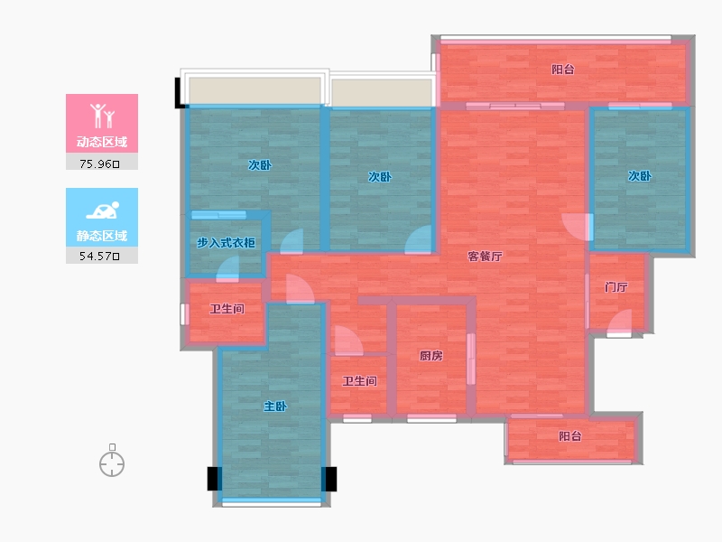 四川省-成都市-德商御府天骄.学府2号楼建面141m2-116.18-户型库-动静分区