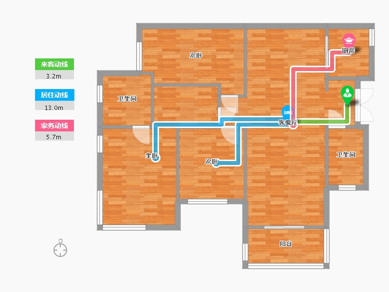 四川省-成都市-合能铂悦华庭建面120m2-97.01-户型库-动静线