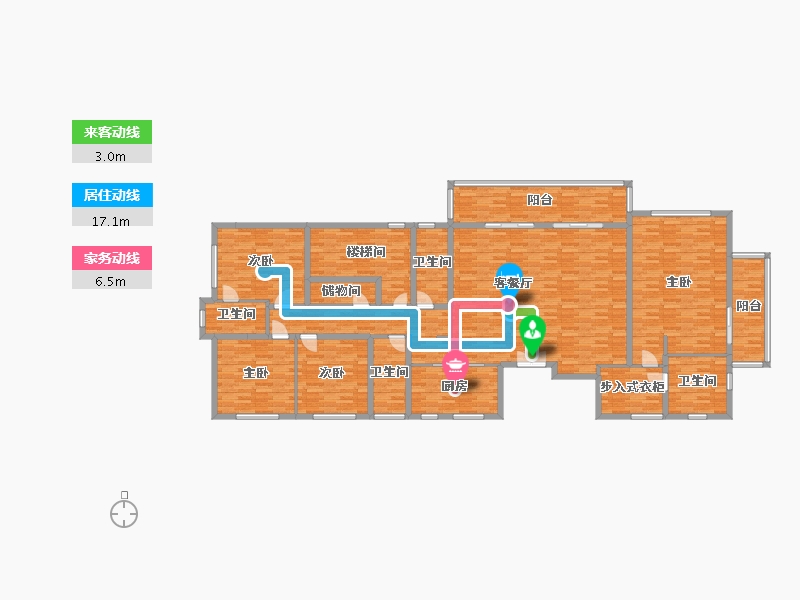 四川省-成都市-合能铂悦华庭建面254m2-219.40-户型库-动静线