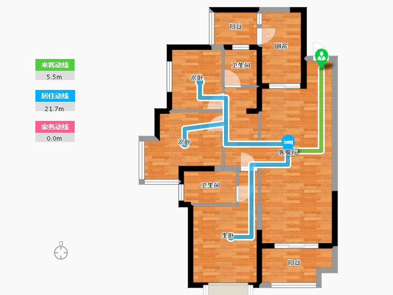 四川省-成都市-恒大天府半岛70栋B3B4户型建面111m2-87.26-户型库-动静线