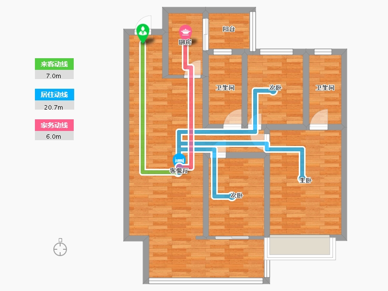 四川省-成都市-建发中央湾区建面113m2-79.83-户型库-动静线