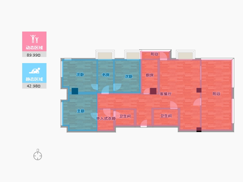 四川省-成都市-麓山国际社区悦庭1-11-14户型建面135m2-118.56-户型库-动静分区