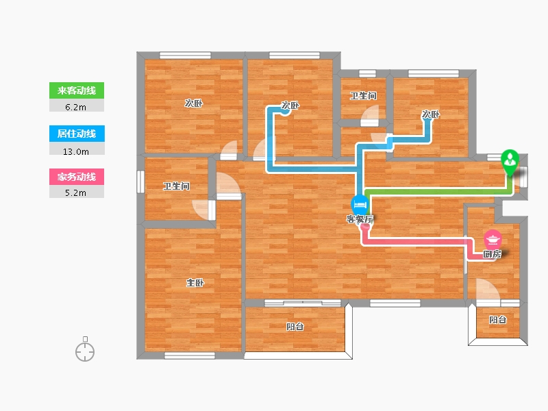 四川省-成都市-奥园天骄1号楼,2号楼建面125m2-100.00-户型库-动静线