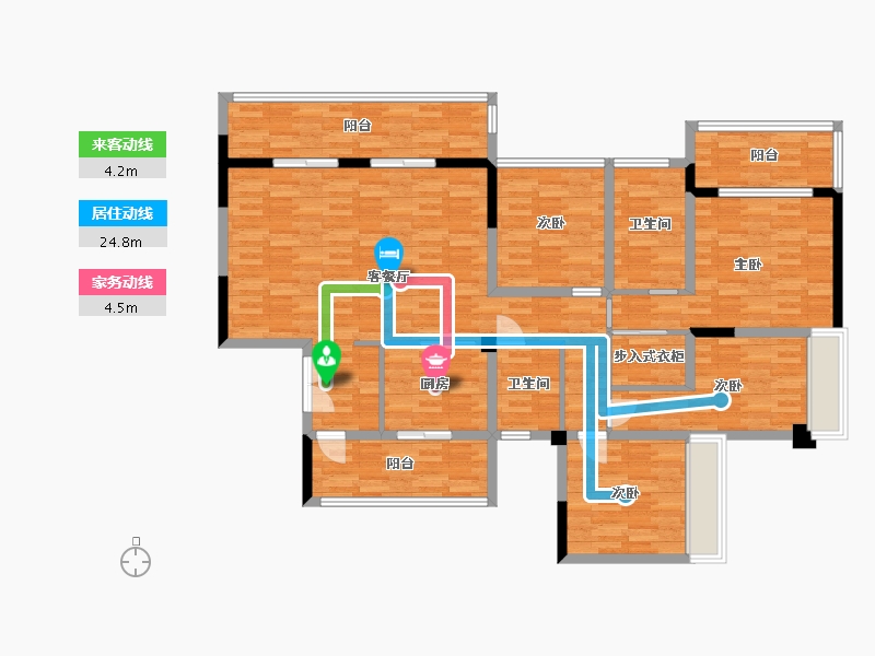 四川省-成都市-北辰天麓御府建面162m2-137.67-户型库-动静线