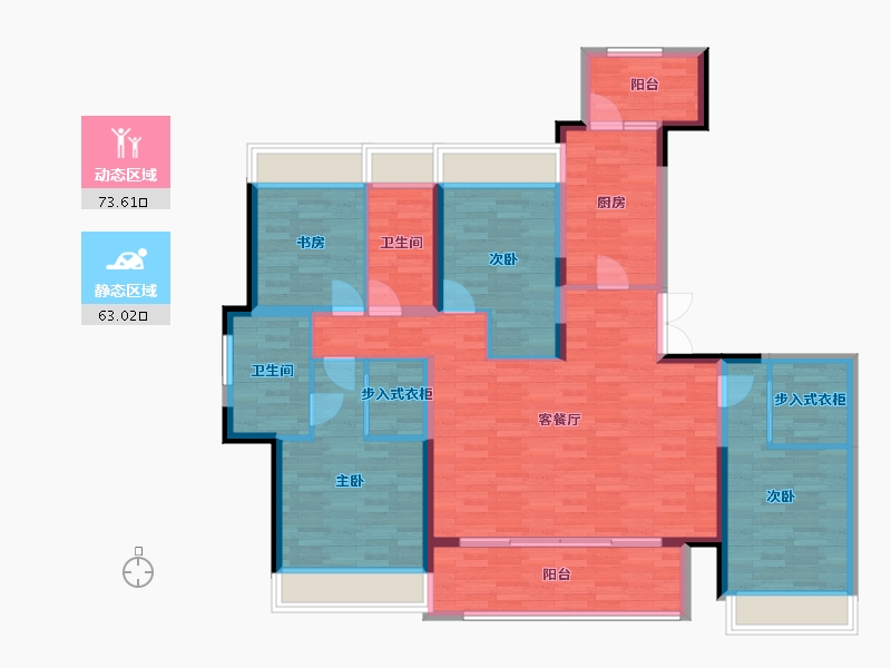 四川省-成都市-诚园建面166m2-122.59-户型库-动静分区