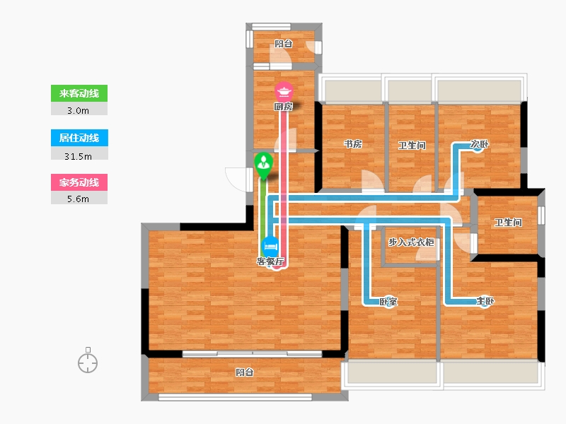 四川省-成都市-诚园建面144m2-109.23-户型库-动静线