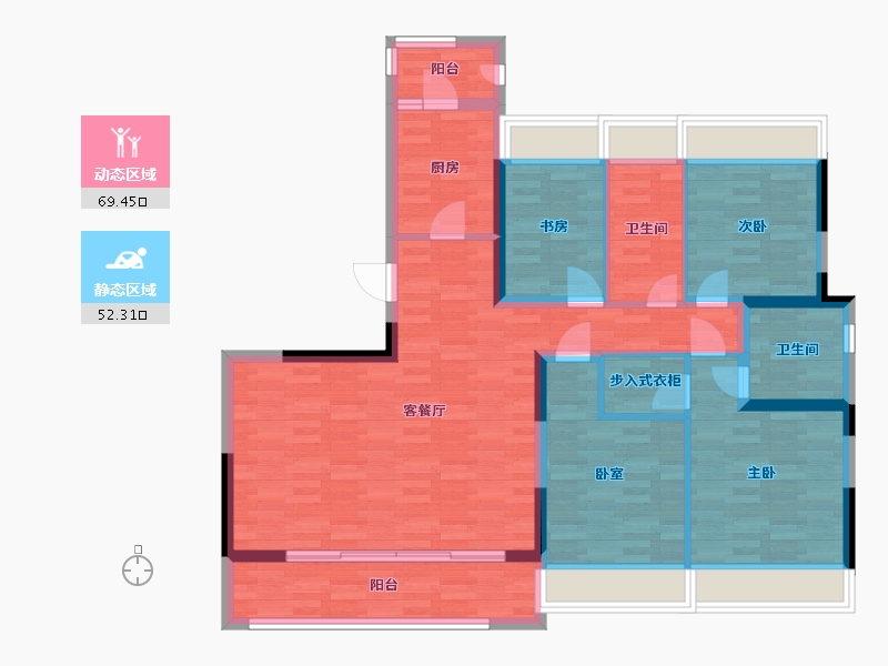 四川省-成都市-诚园建面144m2-109.23-户型库-动静分区