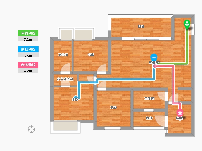 四川省-成都市-城投置地楠悦4，6号楼建面112m2-81.24-户型库-动静线